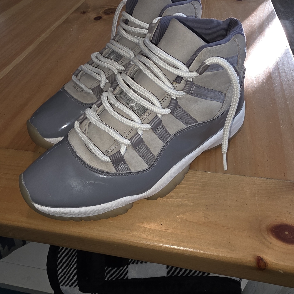 Jordan Men's High-Top Athletic Sneakers in Gray and White